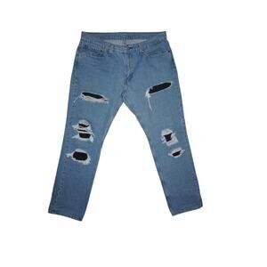 Levi’s 511 Slim Fit Distressed Ripped Jeans Men’s 36x30 Light Wash Denim